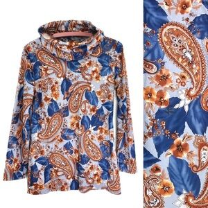 Vintage 🌸 Funky Paisley Cowl Neck